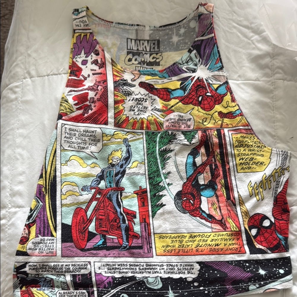 Marvel Comics Colorful Graphic Crop Top